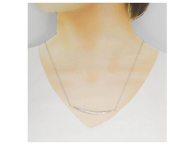Autre Marque Platin-Diamant-Halskette - Ansicht 6