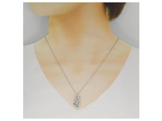 Autre Marque Diamantenhalskette Pt900 Pt850 - Ansicht 6