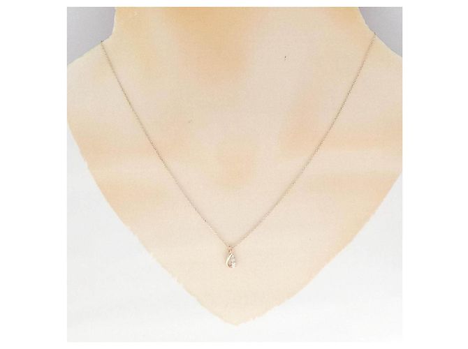 Autre Marque K10 Roségold Diamantenhalskette - Ansicht 6