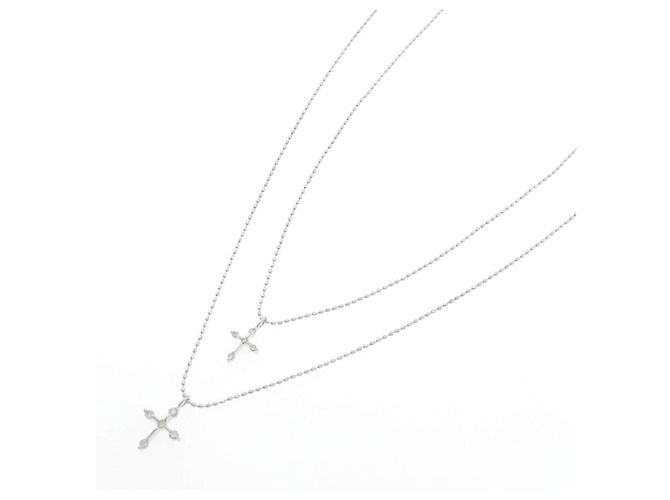 Autre Marque Collana Croce Diamanti Au750 - vista 2