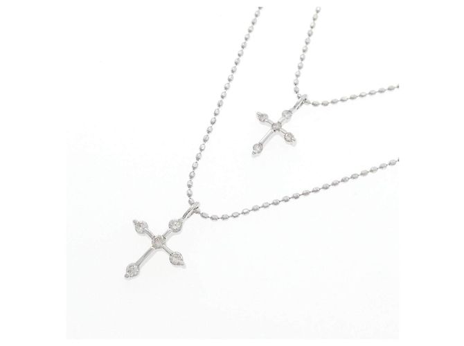 Autre Marque Collana Croce Diamanti Au750 - vista 3