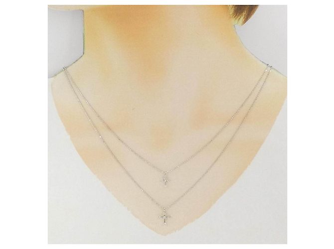 Autre Marque Collana Croce Diamanti Au750 - vista 6