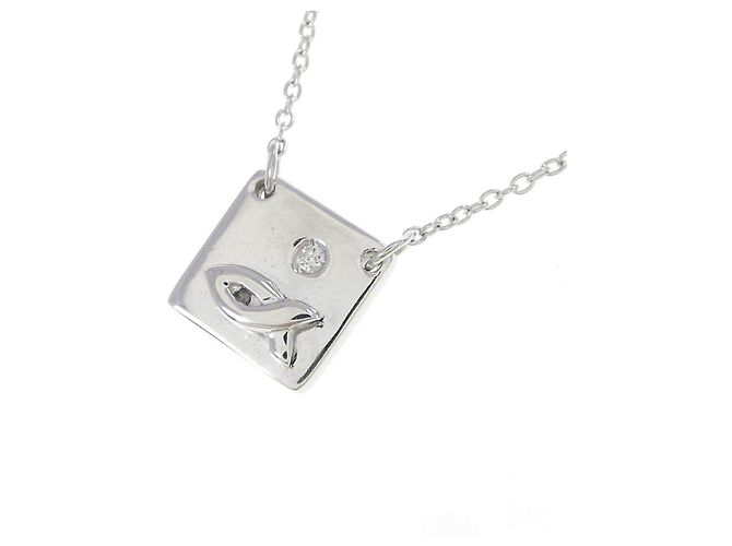 Autre Marque Collana in oro bianco 750 e diamanti - vista 3