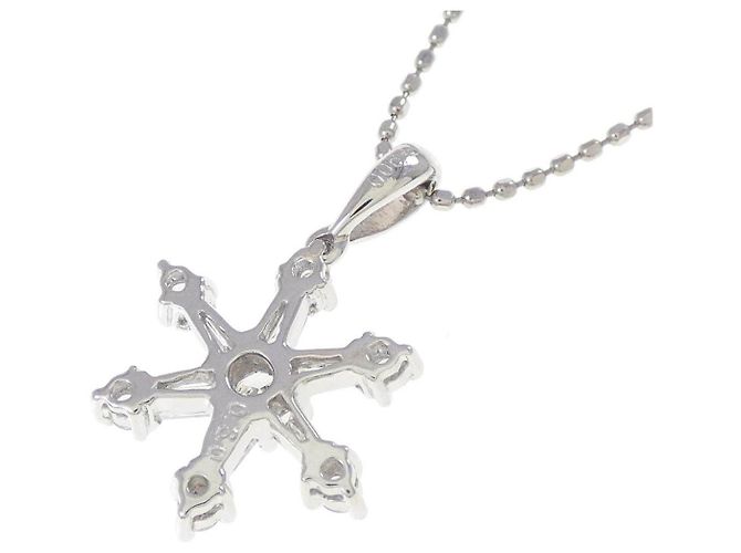 Autre Marque Pt900/Pt850 Schneeflocken-Diamantcollier - Ansicht 4