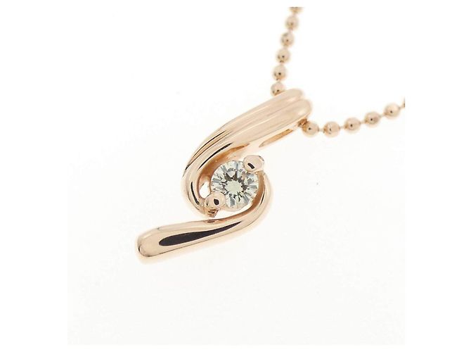 Autre Marque Collana in oro rosa K10 e diamanti - vista 3