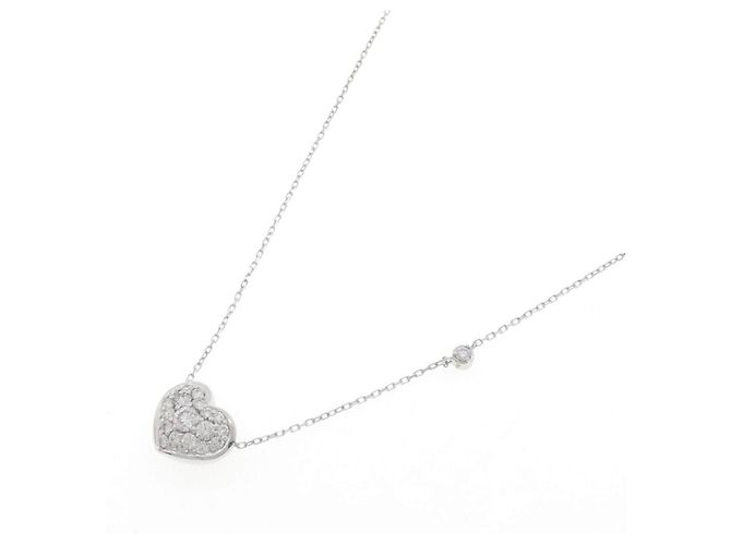 Autre Marque Collana a Cuore in Oro Bianco Au750 e Diamanti - vista 2