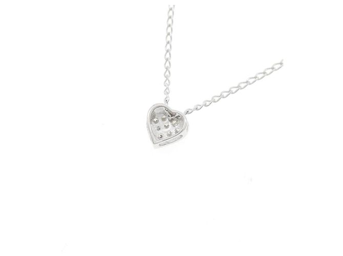Autre Marque K10 Weißgold Diamant Herz Halskette - Ansicht 4