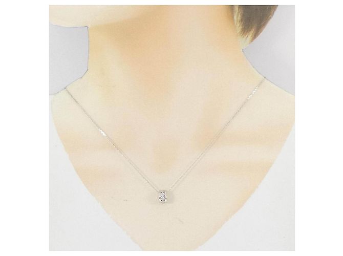 Autre Marque Diamant-Halskette PT950 K18WG - Ansicht 6