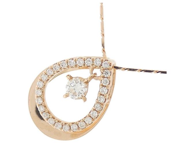 Autre Marque Collar de oro rosa 750 y diamantes - vista 3