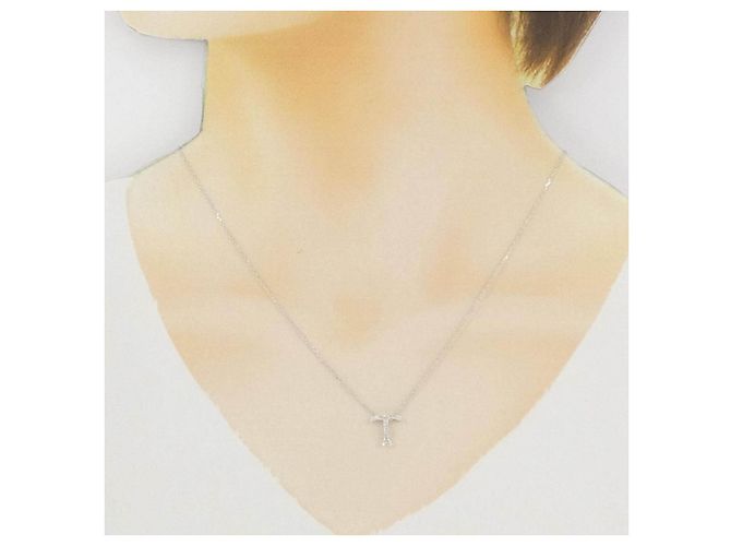 Autre Marque Au750 Diamant-Anfangsbuchstabe T Halskette - Ansicht 6