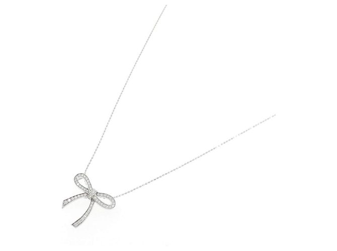 Autre Marque Collana a Nastro in Oro Bianco Au750 e Diamanti - vista 2