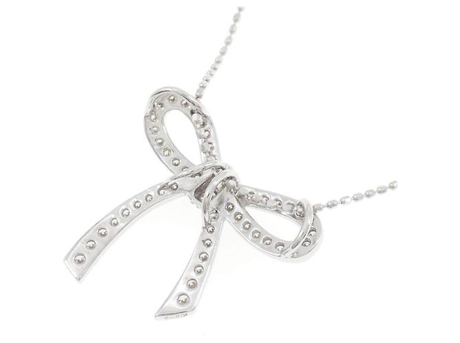 Autre Marque Collana a Nastro in Oro Bianco Au750 e Diamanti - vista 4