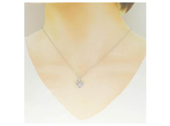 Autre Marque Collar de platino Pt900 Pt850 con diamante rosa - vista 6