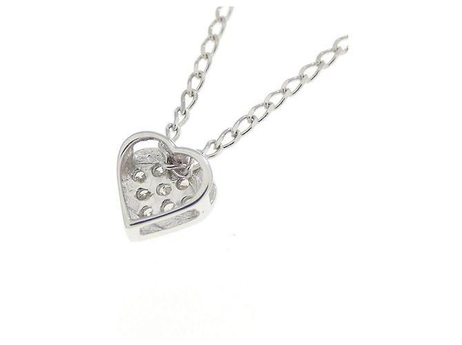 Autre Marque Collana Cuore in Diamanti e Oro Bianco K10 - vista 4