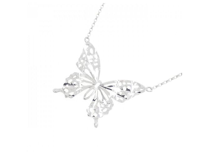 Autre Marque Collana Farfalla in Oro Bianco K10 - vista 3