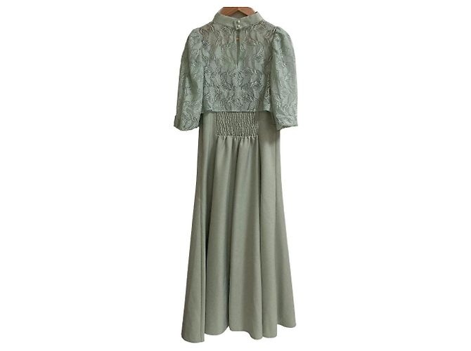 Autre Marque And Couture langes Spitzenkleid mit Blattmuster - Ansicht 3