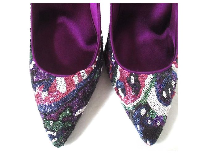 Décolleté a punta con paillettes Roger Vivier - vista 4
