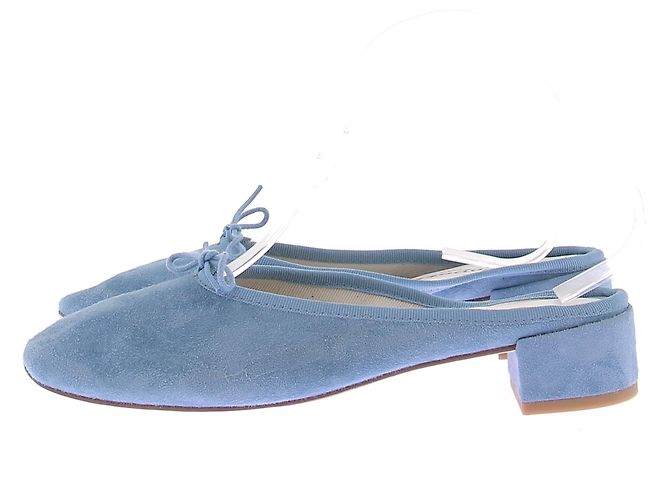 Mules Repetto in camoscio blu - vista 2