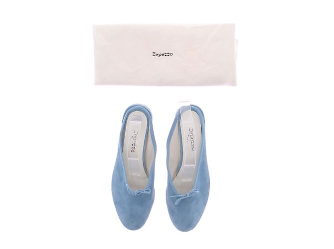 Mules Repetto in camoscio blu - vista 7