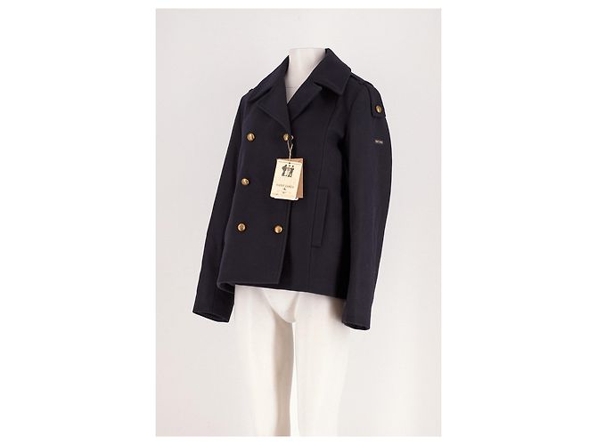 Giacca corta doppiopetto Saint James blu navy - vista 4