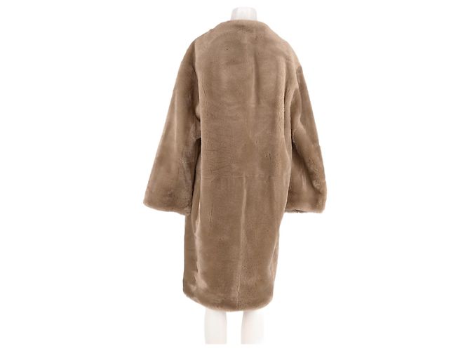 Totême Abrigo de shearling beige - vista 2