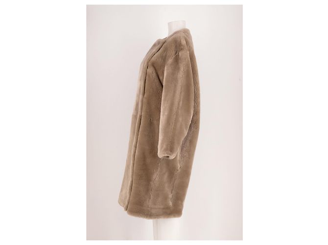 Totême Abrigo de shearling beige - vista 3