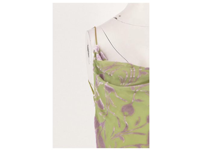Rat & Boa Grünes Seidenkleid mit Blumenmuster und Fransen - Ansicht 6