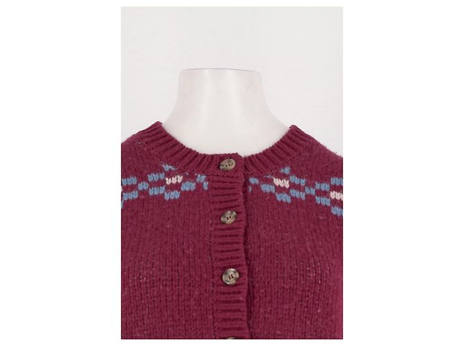 Autre Marque Damson Madder Ärmelloser roter Wollcardigan - Ansicht 5