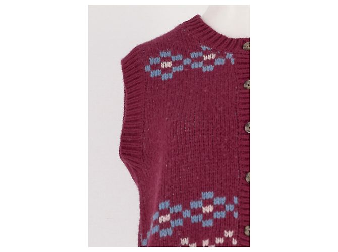 Autre Marque Damson Madder Ärmelloser roter Wollcardigan - Ansicht 6