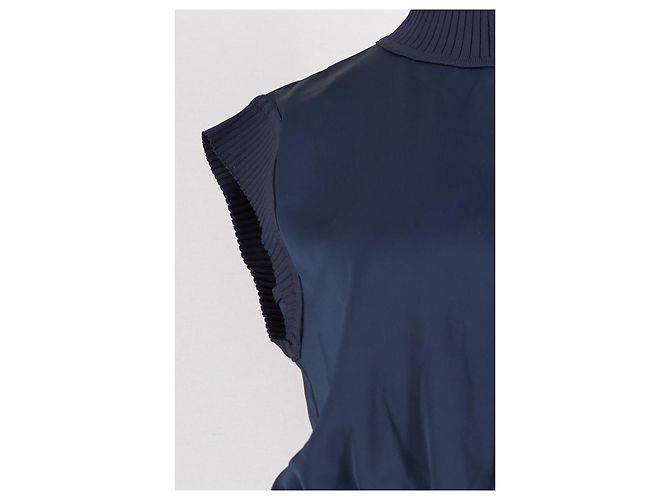 Autre Marque Top senza maniche con collo alto a coste blu navy FLORERE - vista 6