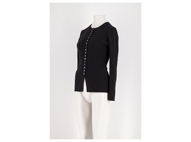 Jigsaw Cardigan aus Wolle Schwarz - Ansicht 4