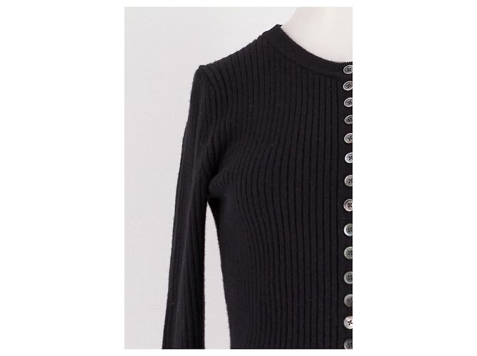 Jigsaw Cardigan aus Wolle Schwarz - Ansicht 6