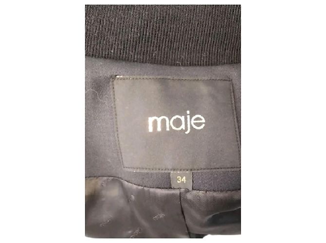 Maje Short Black Bomber Jacket - view 7