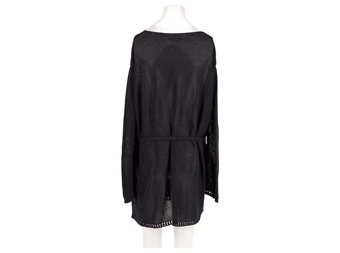 Autre Marque Vestido negro de algodón con cinturón DISSH - vista 2