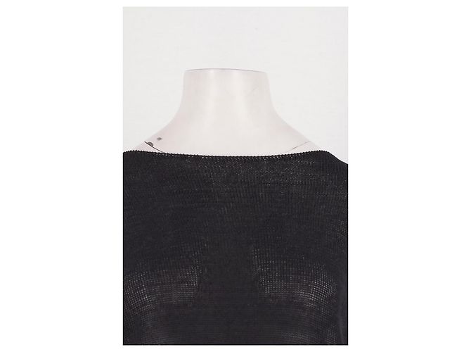 Autre Marque Vestido negro de algodón con cinturón DISSH - vista 5