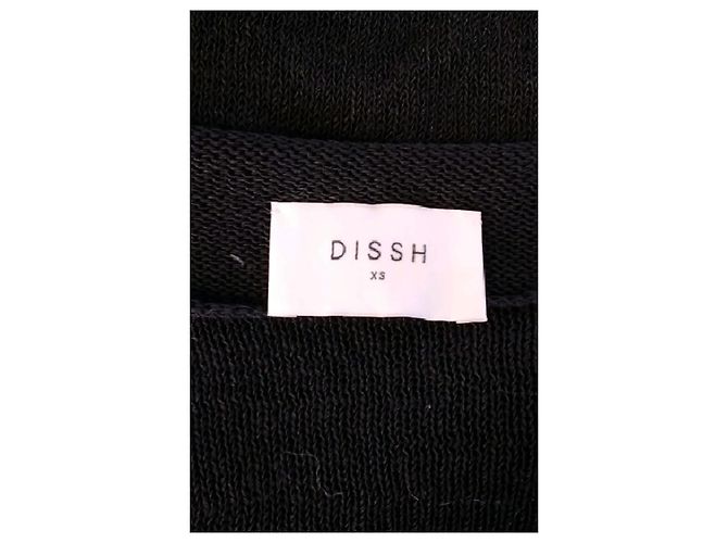 Autre Marque Vestido negro de algodón con cinturón DISSH - vista 7
