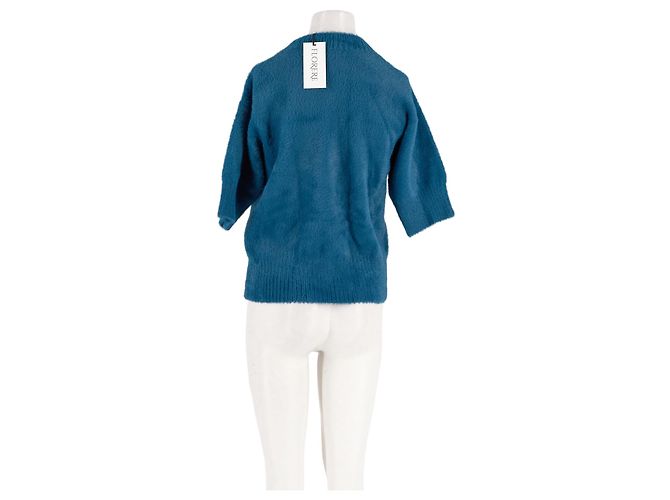 Autre Marque FLORERE Blauer Kurzarmpullover mit Rundhalsausschnitt S - Ansicht 2