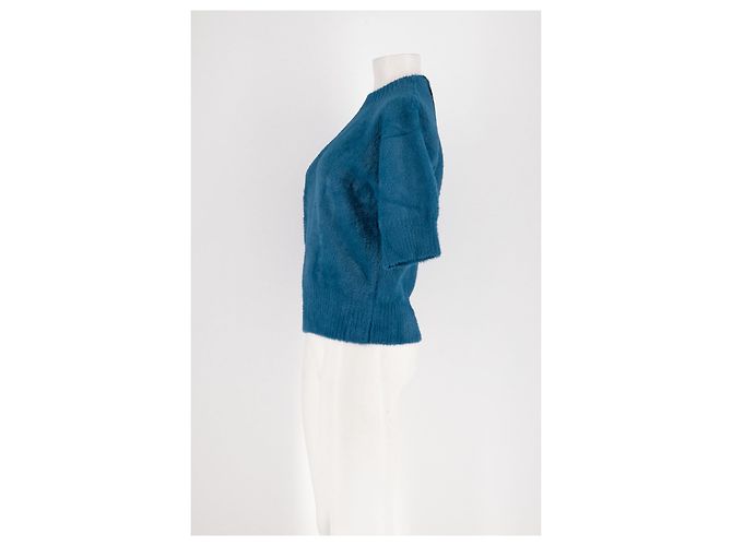 Autre Marque FLORERE Blauer Kurzarmpullover mit Rundhalsausschnitt S - Ansicht 3