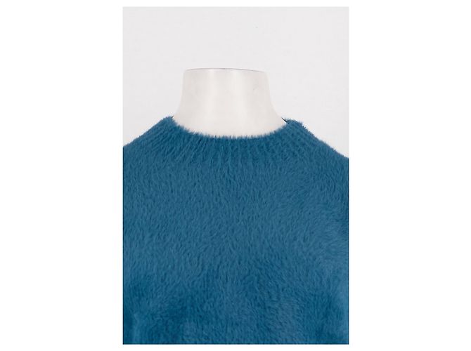 Autre Marque FLORERE Blauer Kurzarmpullover mit Rundhalsausschnitt S - Ansicht 5