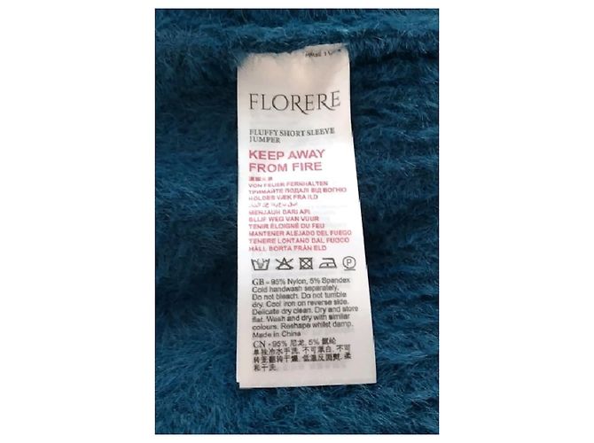 Autre Marque FLORERE Blauer Kurzarmpullover mit Rundhalsausschnitt S - Ansicht 8