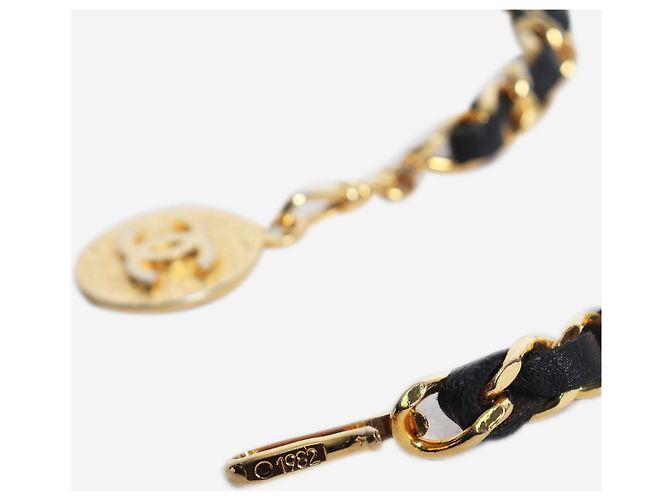 Chanel Black and gold Coco Mark 1982 chain belt - view 3