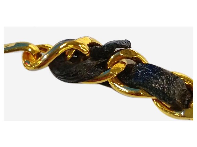 Chanel Black and gold Coco Mark 1982 chain belt - view 9