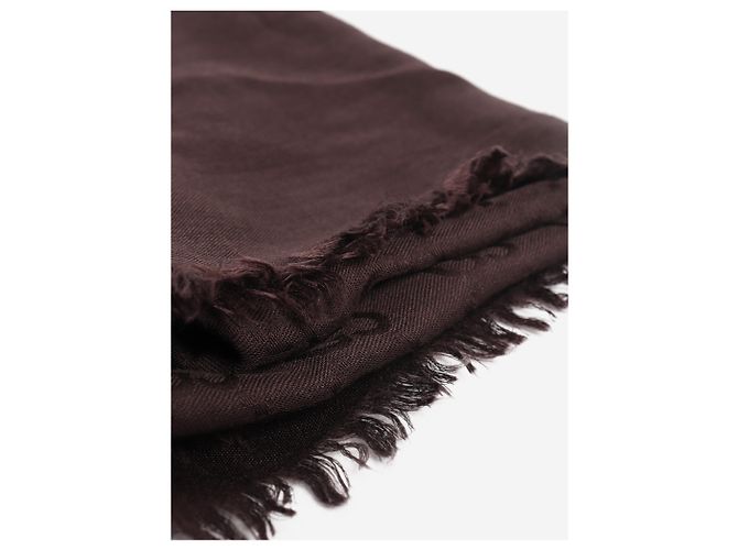Gucci Dark brown monogram wool scarf - view 3