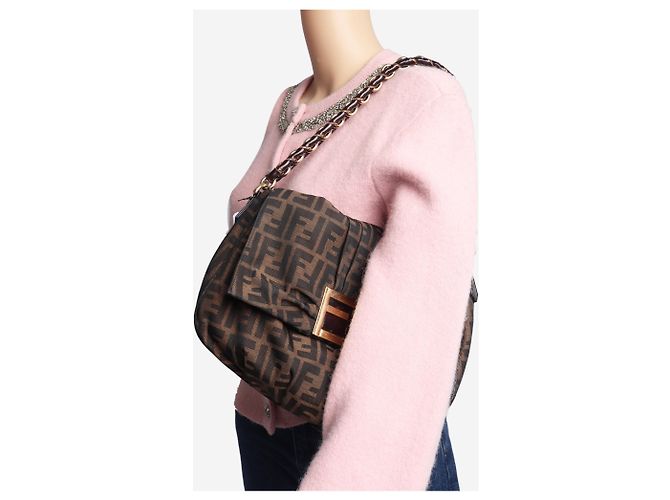 Fendi Bolsa de ombro Zucca Mia castanha - vista 2