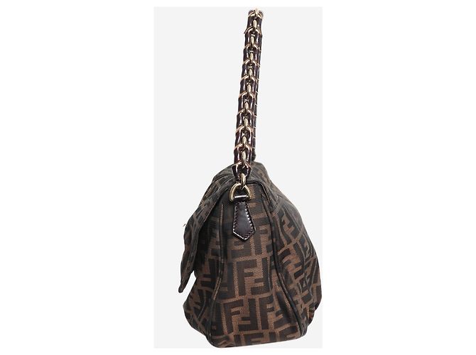 Fendi Bolsa de ombro Zucca Mia castanha - vista 3