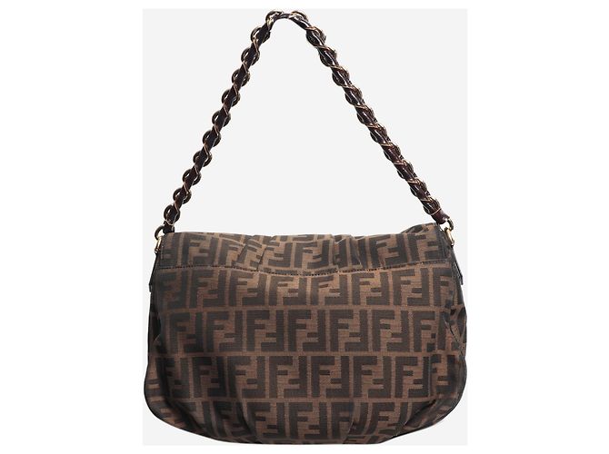 Fendi Bolsa de ombro Zucca Mia castanha - vista 4