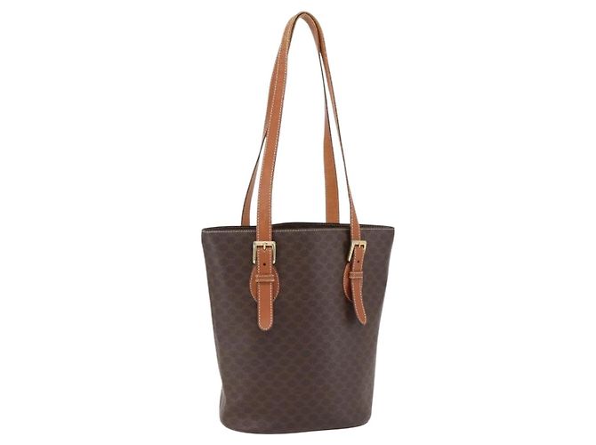 Céline CELINE Macadam Canvas Tote Bag PVC Leder Braun Gold - Ansicht 23