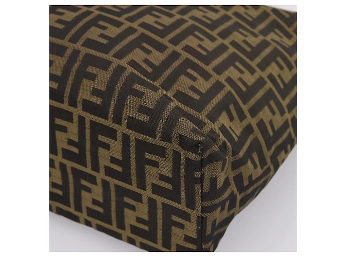 Borsa Tote FENDI Zucca Canvas Nylon Marrone Nero - vista 10
