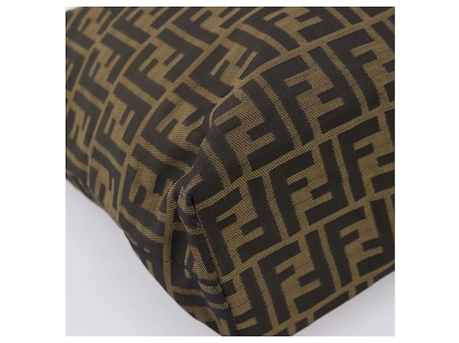 Borsa Tote FENDI Zucca Canvas Nylon Marrone Nero - vista 11