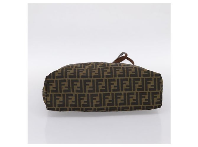 Borsa Tote FENDI Zucca Canvas Nylon Marrone Nero - vista 9
